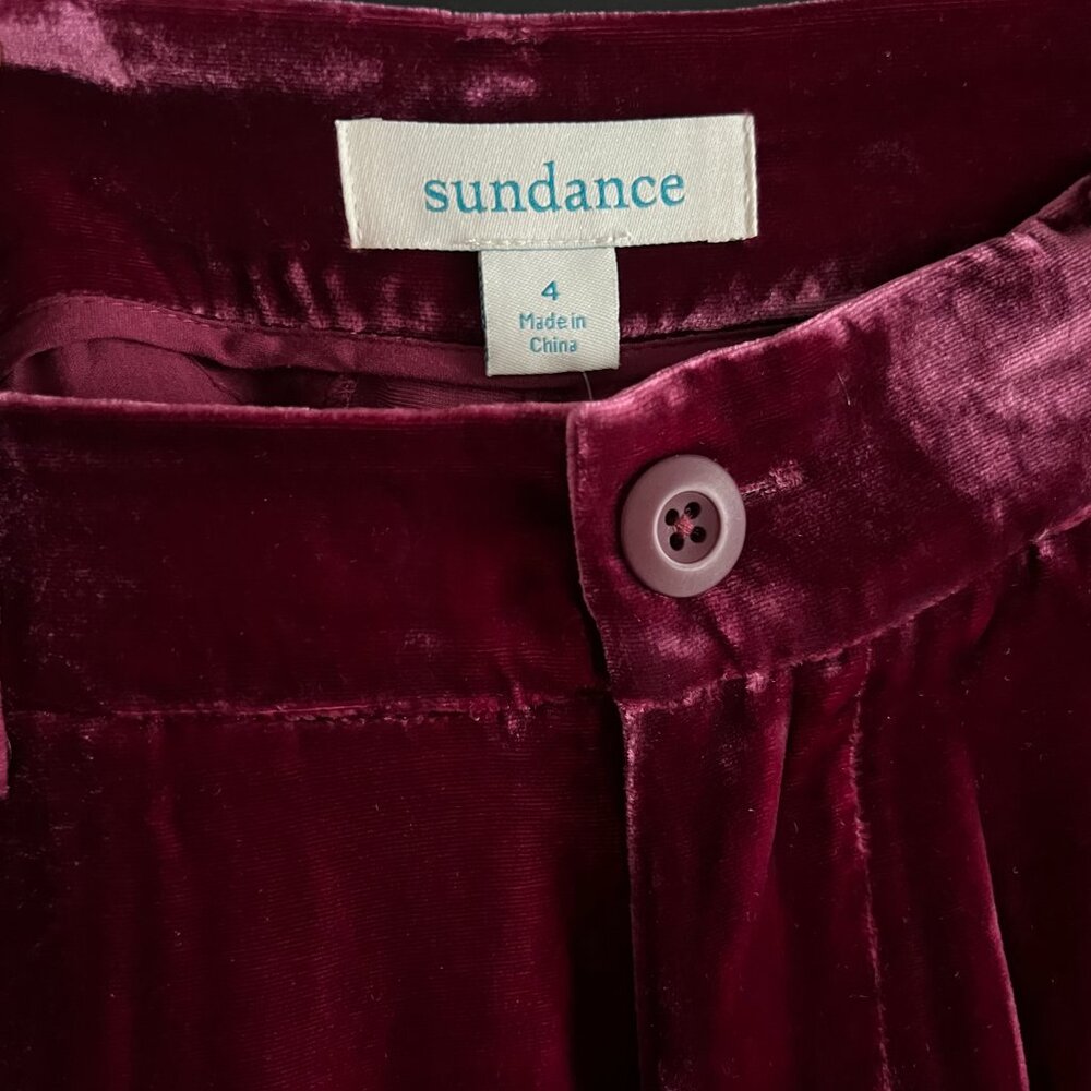 NEW! Sundance Silk-Velvet Trouser, Maroon color, S 4 - Picture 6 of 9